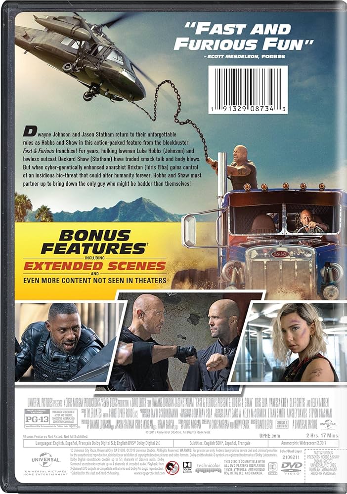 (未使用･未開封品)Fast & Furious Presents: Hobbs & Shaw [DVD] Fast & Furious Presents: Hobbs & Shaw (Dvd/Digital): Amazon